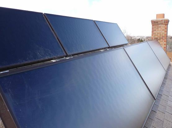 tilted solar thermal collectors