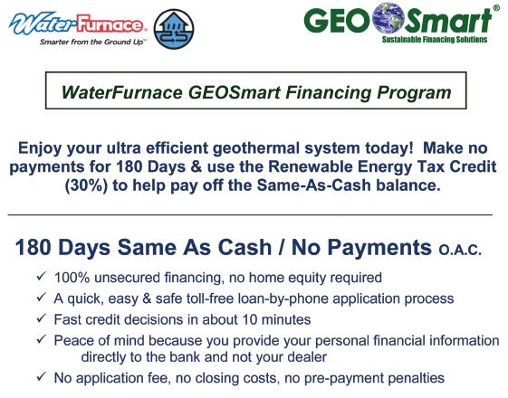 Same As Cash 180 Day Financing